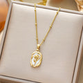 White and Gold Rose Pendant